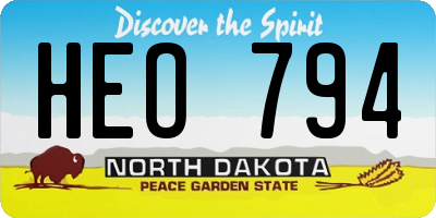 ND license plate HEO794