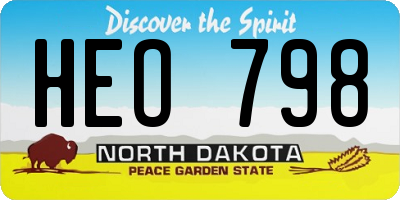 ND license plate HEO798