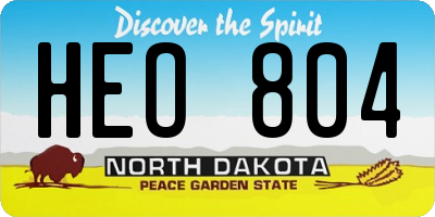ND license plate HEO804