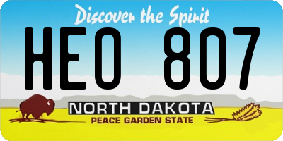 ND license plate HEO807