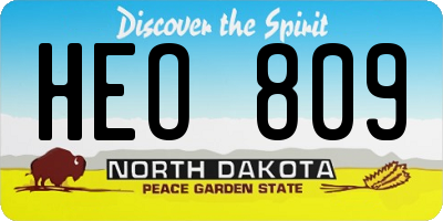 ND license plate HEO809