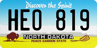 ND license plate HEO819