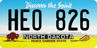 ND license plate HEO826