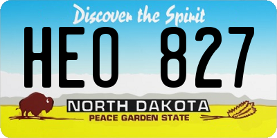 ND license plate HEO827