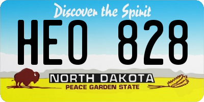 ND license plate HEO828