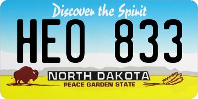 ND license plate HEO833