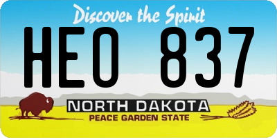 ND license plate HEO837
