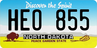 ND license plate HEO855
