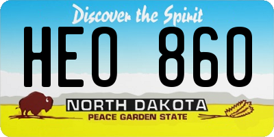 ND license plate HEO860