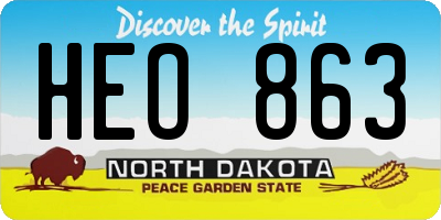 ND license plate HEO863