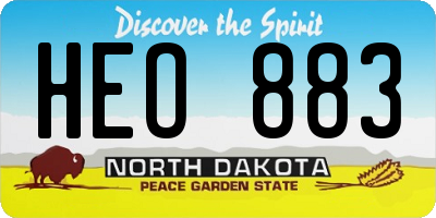 ND license plate HEO883