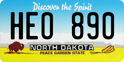 ND license plate HEO890