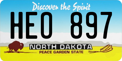 ND license plate HEO897