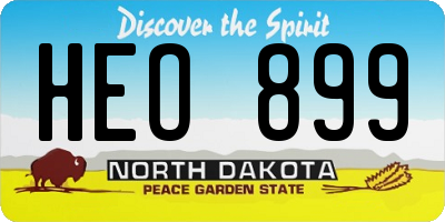 ND license plate HEO899