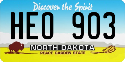 ND license plate HEO903