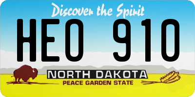 ND license plate HEO910