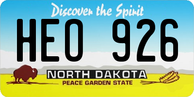 ND license plate HEO926