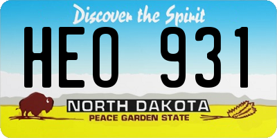 ND license plate HEO931
