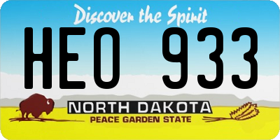 ND license plate HEO933