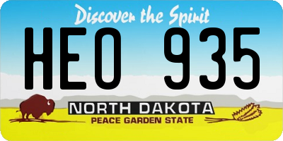 ND license plate HEO935