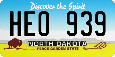 ND license plate HEO939