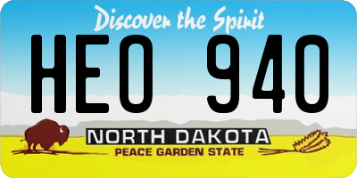 ND license plate HEO940