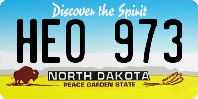 ND license plate HEO973