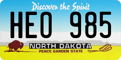 ND license plate HEO985