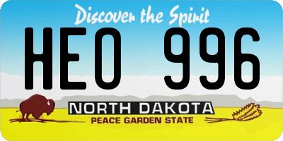 ND license plate HEO996