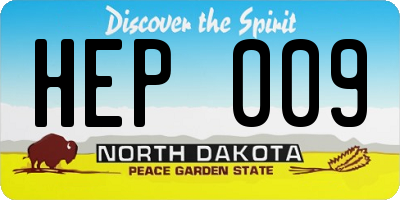 ND license plate HEP009