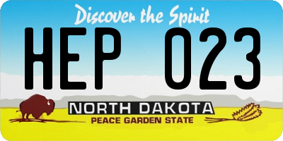 ND license plate HEP023