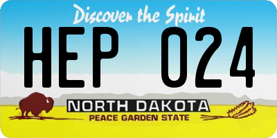 ND license plate HEP024