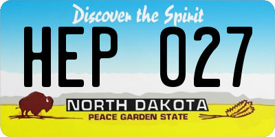 ND license plate HEP027
