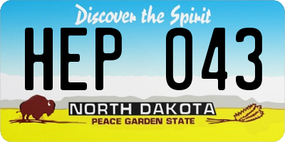 ND license plate HEP043