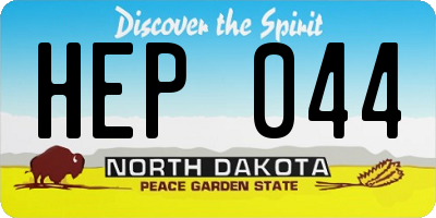 ND license plate HEP044