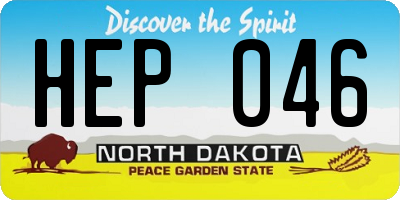 ND license plate HEP046