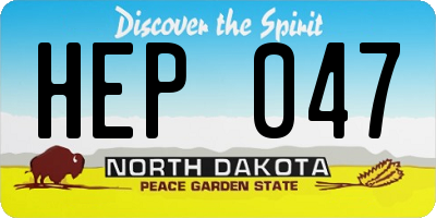 ND license plate HEP047