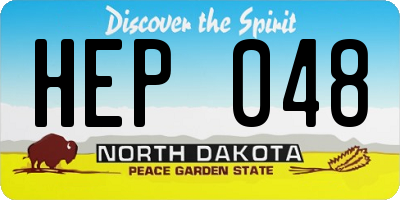 ND license plate HEP048