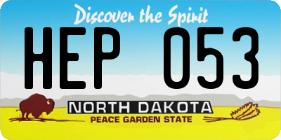 ND license plate HEP053