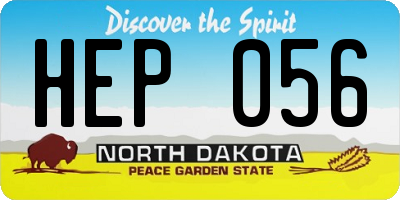 ND license plate HEP056