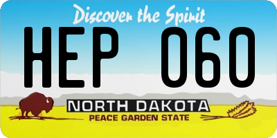 ND license plate HEP060