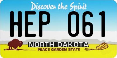 ND license plate HEP061