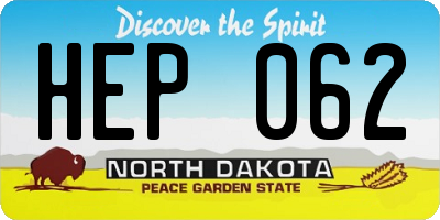 ND license plate HEP062