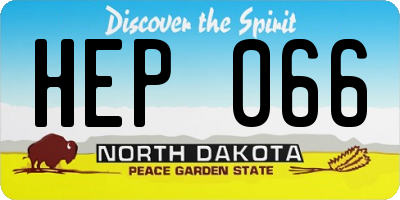 ND license plate HEP066