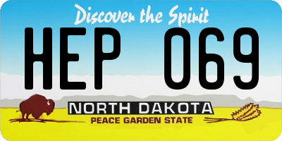 ND license plate HEP069