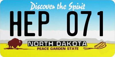ND license plate HEP071
