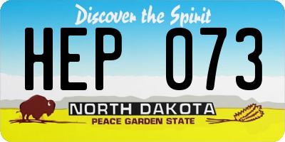 ND license plate HEP073