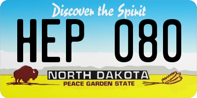 ND license plate HEP080