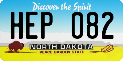 ND license plate HEP082