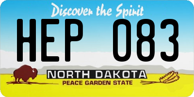 ND license plate HEP083